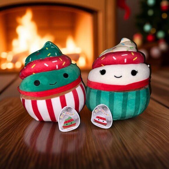 2 Holiday Squishmallows Chandra & Chantel Cupcakes 8” Tags Included - Picture 1 of 3